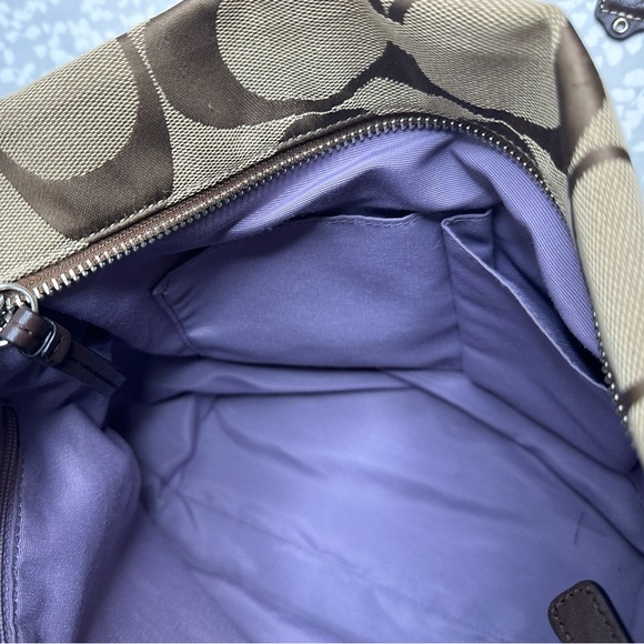 Coach Brown Signature Canvas Purse Handbag Shoulder Bag No. F1281-F15067 - Picture 6 of 8